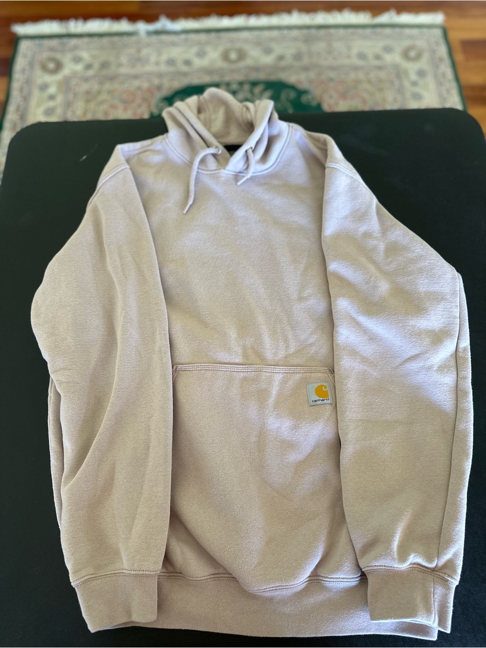 Carhartt Men’s Hoodie Sweatshirt - Light Taupe Loose Fit Medium